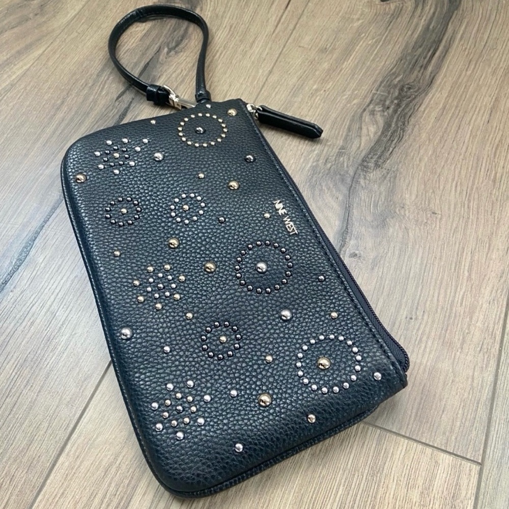 Nine West Black and Gold Studded Clutch